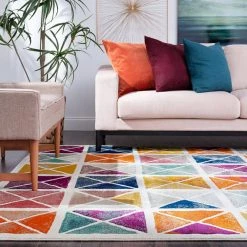 Generation Geometric Multi-Color 9 ft. x 12 ft. Indoor Area Rug by Tayse Rugs -Malibu Wide Plank Shop multi color tayse rugs area rugs gen1101 9x12 fa 1000