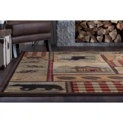 Nature Lodge Multi-Color 4 ft. x 6 ft. Indoor Area Rug by Tayse Rugs -Malibu Wide Plank Shop multi color tayse rugs area rugs ntr6548 4x6 44 1000