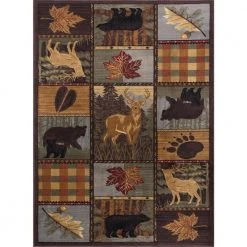 Nature Lodge Multi-Color 4 ft. x 6 ft. Indoor Area Rug by Tayse Rugs
