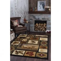 Nature Lodge Multi-Color 4 ft. x 6 ft. Indoor Area Rug by Tayse Rugs -Malibu Wide Plank Shop multi color tayse rugs area rugs ntr6660 4x6 31 1000