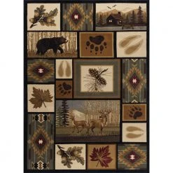 Nature Lodge Multi-Color 4 ft. x 6 ft. Indoor Area Rug by Tayse Rugs
