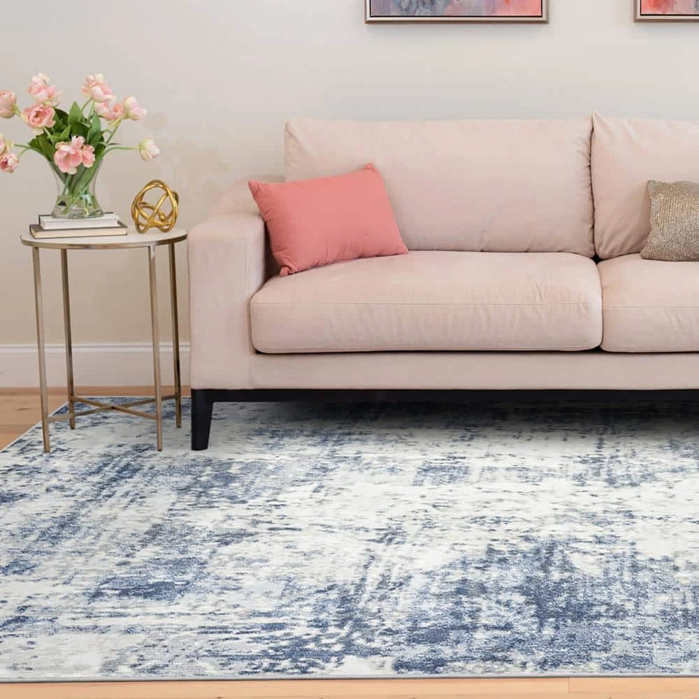 Allure Abstract Navy 8 ft. x 10 ft. Indoor Area Rug by Tayse Rugs 9 Allure Abstract Navy 8 ft. x 10 ft. Indoor Area Rug by Tayse Rugs - Image 7