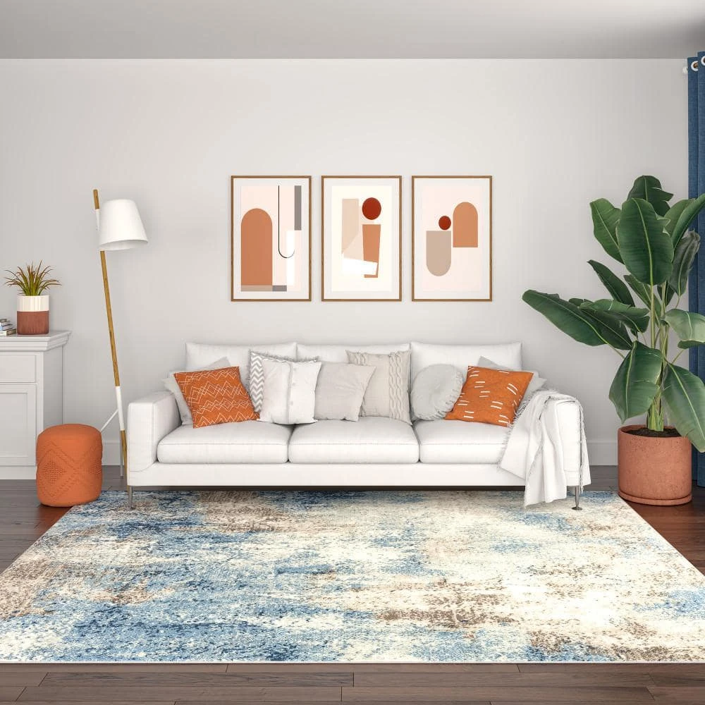 Chelsea Abstract Navy 5 ft. x 7 ft. Indoor Area Rug by Tayse Rugs 8 Chelsea Abstract Navy 5 ft. x 7 ft. Indoor Area Rug by Tayse Rugs - Image 6