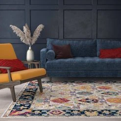 Dynamic Oriental Navy 8 ft. x 10 ft. Indoor Area Rug by Tayse Rugs -Malibu Wide Plank Shop navy tayse rugs area rugs dyn1307 8x10 44 1000