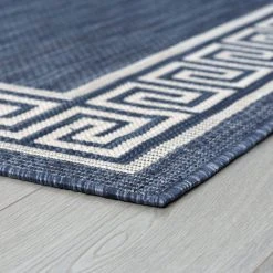 Eco Greek Key Navy 8 ft. x 10 ft. Indoor/Outdoor Area Rug by Tayse Rugs -Malibu Wide Plank Shop navy tayse rugs area rugs eco1005 8x10 c3 1000