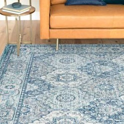 Garden Oriental Navy 5 ft. x 8 ft. Indoor Area Rug by Tayse Rugs -Malibu Wide Plank Shop navy tayse rugs area rugs grd6507 5x8 44 1000