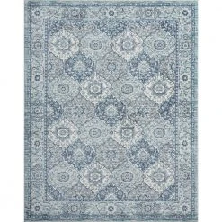 Garden Oriental Navy 5 ft. x 8 ft. Indoor Area Rug by Tayse Rugs