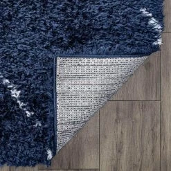 Heavenly Shag Diamond Navy 8 ft. x 10 ft. Indoor Area Rug by Tayse Rugs -Malibu Wide Plank Shop navy tayse rugs area rugs hea1107 8x10 4f 1000