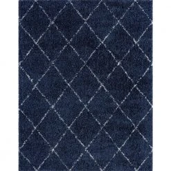 Heavenly Shag Diamond Navy 8 ft. x 10 ft. Indoor Area Rug by Tayse Rugs