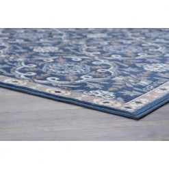 Hampton Brocade Navy 5 ft. x 7 ft. Indoor Area Rug by Tayse Rugs -Malibu Wide Plank Shop navy tayse rugs area rugs hmp3807 5x7 1f 1000