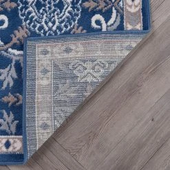 Hampton Brocade Navy 5 ft. x 7 ft. Indoor Area Rug by Tayse Rugs -Malibu Wide Plank Shop navy tayse rugs area rugs hmp3807 5x7 4f 1000