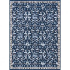 Hampton Brocade Navy 5 ft. x 7 ft. Indoor Area Rug by Tayse Rugs
