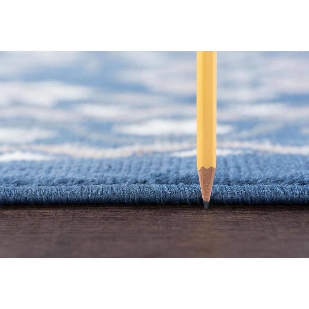 Hampton Oriental Navy 4 ft. x 6 ft. Indoor Area Rug by Tayse Rugs 4 Hampton Oriental Navy 4 ft. x 6 ft. Indoor Area Rug by Tayse Rugs - Image 2