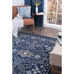 Hampton Oriental Navy 4 ft. x 6 ft. Indoor Area Rug by Tayse Rugs 16 Hampton Oriental Navy 4 ft. x 6 ft. Indoor Area Rug by Tayse Rugs -Malibu Wide Plank Shop navy tayse rugs area rugs hmp4007 4x6 fa 1000