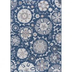 Madison Floral Navy 8 ft. x 10 ft. Indoor Area Rug by Tayse Rugs