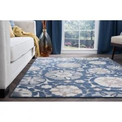 Madison Floral Navy 8 ft. x 10 ft. Indoor Area Rug by Tayse Rugs -Malibu Wide Plank Shop navy tayse rugs area rugs mdn3107 8x10 fa 1000