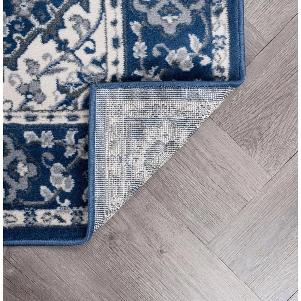 Madison Oriental Navy 2 ft. x 10 ft. Indoor Runner Rug by Tayse Rugs 7 Madison Oriental Navy 2 ft. x 10 ft. Indoor Runner Rug by Tayse Rugs - Image 5