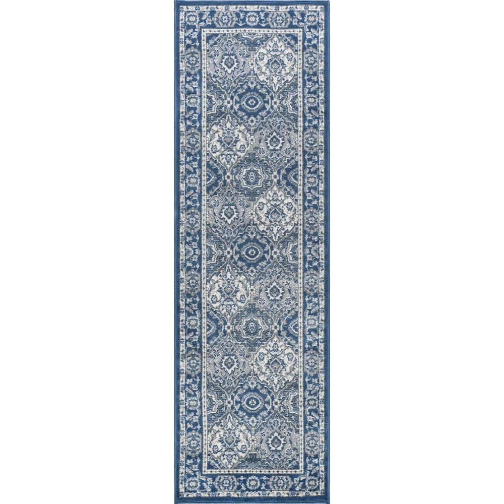 Madison Oriental Navy 2 ft. x 10 ft. Indoor Runner Rug by Tayse Rugs 3 Madison Oriental Navy 2 ft. x 10 ft. Indoor Runner Rug by Tayse Rugs