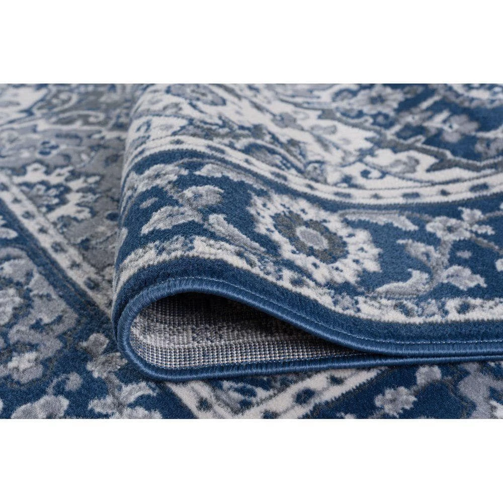 Madison Oriental Navy 8 ft. x 10 ft. Indoor Area Rug by Tayse Rugs 7 Madison Oriental Navy 8 ft. x 10 ft. Indoor Area Rug by Tayse Rugs - Image 5