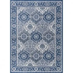 Madison Oriental Navy 8 ft. x 10 ft. Indoor Area Rug by Tayse Rugs