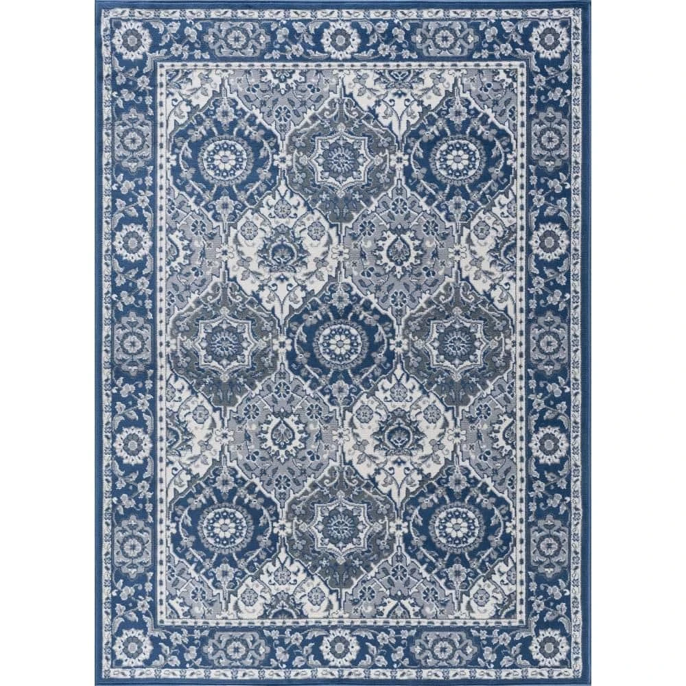 Madison Oriental Navy 8 ft. x 10 ft. Indoor Area Rug by Tayse Rugs 3 Madison Oriental Navy 8 ft. x 10 ft. Indoor Area Rug by Tayse Rugs