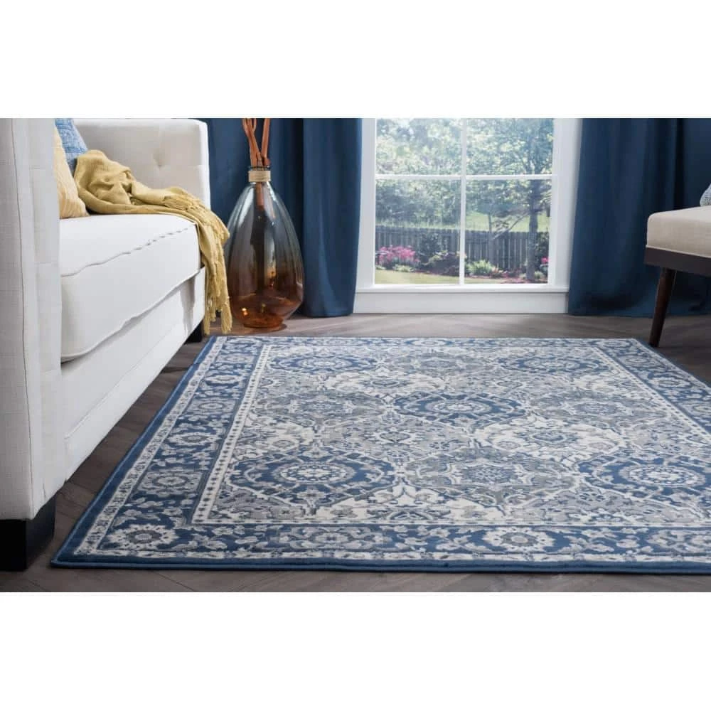 Madison Oriental Navy 8 ft. x 10 ft. Indoor Area Rug by Tayse Rugs 8 Madison Oriental Navy 8 ft. x 10 ft. Indoor Area Rug by Tayse Rugs - Image 6
