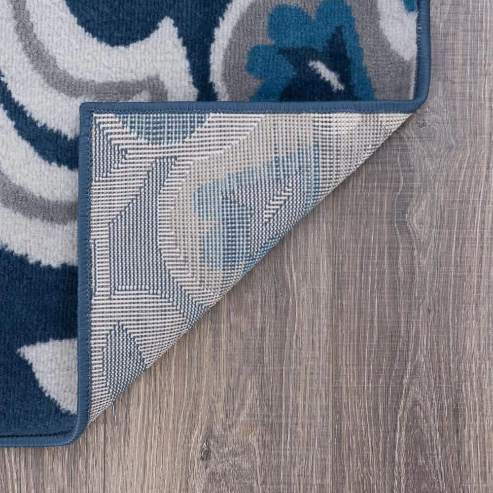 Madison Floral Navy 8 ft. x 10 ft. Indoor Area Rug by Tayse Rugs 6 Madison Floral Navy 8 ft. x 10 ft. Indoor Area Rug by Tayse Rugs - Image 4