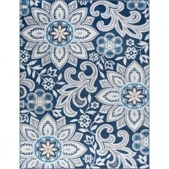 Madison Floral Navy 8 ft. x 10 ft. Indoor Area Rug by Tayse Rugs