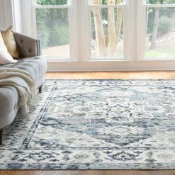 Palazzo Oriental Navy 8 ft. x 10 ft. Indoor Area Rug by Tayse Rugs -Malibu Wide Plank Shop navy tayse rugs area rugs plz2107 8x10 31 1000