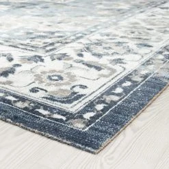 Palazzo Oriental Navy 8 ft. x 10 ft. Indoor Area Rug by Tayse Rugs -Malibu Wide Plank Shop navy tayse rugs area rugs plz2107 8x10 c3 1000