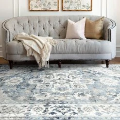 Palazzo Oriental Navy 8 ft. x 10 ft. Indoor Area Rug by Tayse Rugs -Malibu Wide Plank Shop navy tayse rugs area rugs plz2107 8x10 fa 1000