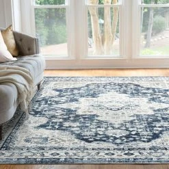Palazzo Oriental Navy 9 ft. x 12 ft. Indoor Area Rug by Tayse Rugs -Malibu Wide Plank Shop navy tayse rugs area rugs plz2307 9x12 31 1000