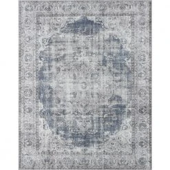 Parker Oriental Navy 5 ft. x 7 ft. Machine Washable Indoor Area Rug by Tayse Rugs