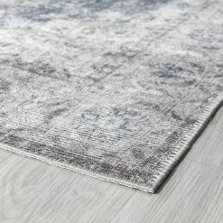 Parker Oriental Navy 5 ft. x 7 ft. Machine Washable Indoor Area Rug by Tayse Rugs -Malibu Wide Plank Shop navy tayse rugs area rugs prk1307 5x7 76 1000