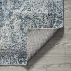 Parker Oriental Navy 5 ft. x 7 ft. Machine Washable Indoor Area Rug by Tayse Rugs -Malibu Wide Plank Shop navy tayse rugs area rugs prk1507 5x7 4f 1000