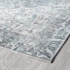 Parker Oriental Navy 5 ft. x 7 ft. Machine Washable Indoor Area Rug by Tayse Rugs -Malibu Wide Plank Shop navy tayse rugs area rugs prk1507 5x7 76 1000