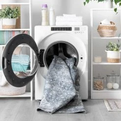 Parker Oriental Navy 5 ft. x 7 ft. Machine Washable Indoor Area Rug by Tayse Rugs -Malibu Wide Plank Shop navy tayse rugs area rugs prk1507 5x7 c3 1000