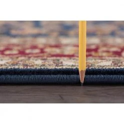 Sensation Border Navy 2 ft. x 3 ft. Indoor Area Rug by Tayse Rugs -Malibu Wide Plank Shop navy tayse rugs area rugs sns4787 2x3 c3 1000