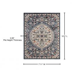 Tuscany Medallion Navy 8 ft. x 10 ft. Indoor Area Rug by Tayse Rugs -Malibu Wide Plank Shop navy tayse rugs area rugs tus1107 8x10 76 1000