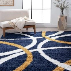 Uptown Shag Abstract Navy 9 ft. x 12 ft. Indoor Area Rug by Tayse Rugs 13 Uptown Shag Abstract Navy 9 ft. x 12 ft. Indoor Area Rug by Tayse Rugs -Malibu Wide Plank Shop navy tayse rugs area rugs upt1160 9x12 31 1000