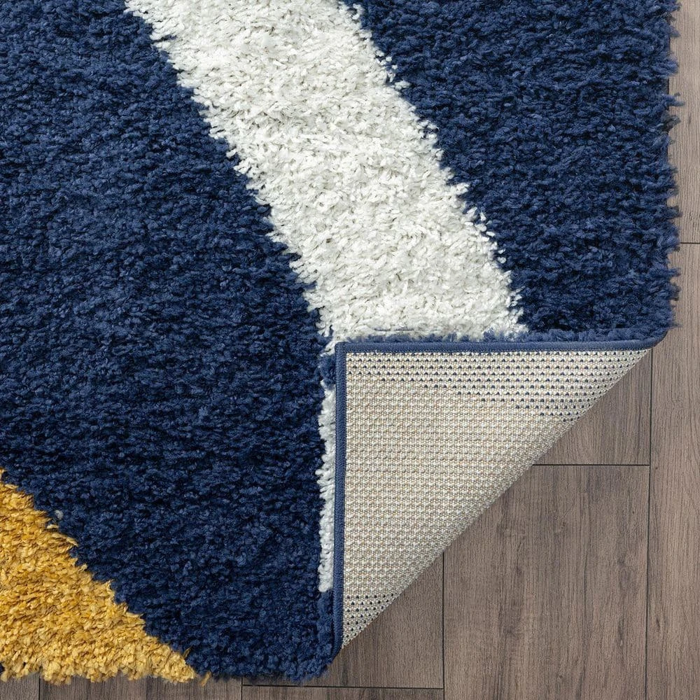 Uptown Shag Abstract Navy 9 ft. x 12 ft. Indoor Area Rug by Tayse Rugs 5 Uptown Shag Abstract Navy 9 ft. x 12 ft. Indoor Area Rug by Tayse Rugs - Image 3