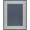 Eco Striped Border Navy 8 ft. x 10 ft. Indoor/Outdoor Area Rug by Tayse Rugs -Malibu Wide Plank Shop navy tayse rugs outdoor rugs eco1105 8x10 64 1000