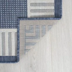 Eco Striped Border Navy 9 ft. x 12 ft. Indoor/Outdoor Area Rug by Tayse Rugs -Malibu Wide Plank Shop navy tayse rugs outdoor rugs eco1105 9x12 4f 1000