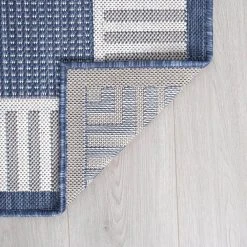 Eco Solid Border Navy 5 ft. x 8 ft. Indoor/Outdoor Area Rug by Tayse Rugs -Malibu Wide Plank Shop navy tayse rugs outdoor rugs eco1205 5x8 1f 1000