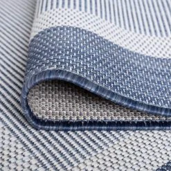 Eco Solid Border Navy 5 ft. x 8 ft. Indoor/Outdoor Area Rug by Tayse Rugs -Malibu Wide Plank Shop navy tayse rugs outdoor rugs eco1205 5x8 44 1000