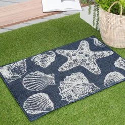 Eco Coastal Navy 2 ft. x 3 ft. Indoor/Outdoor Area Rug by Tayse Rugs -Malibu Wide Plank Shop navy tayse rugs outdoor rugs eco1405 2x3 31 1000