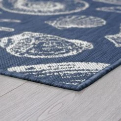 Eco Coastal Navy 2 ft. x 3 ft. Indoor/Outdoor Area Rug by Tayse Rugs -Malibu Wide Plank Shop navy tayse rugs outdoor rugs eco1405 2x3 4f 1000