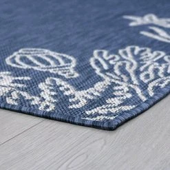 Eco Coastal Navy 8 ft. x 10 ft. Indoor/Outdoor Area Rug by Tayse Rugs -Malibu Wide Plank Shop navy tayse rugs outdoor rugs eco1505 8x10 4f 1000