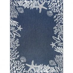 Eco Coastal Navy 8 ft. x 10 ft. Indoor/Outdoor Area Rug by Tayse Rugs