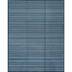 Luna Navy 8 ft. x 10 ft. Stripes Indoor/Outdoor Area Rug by Tayse Rugs
